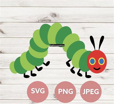 Hungry Caterpillar SVG SVG Digital First Birthday Decorations Classroom