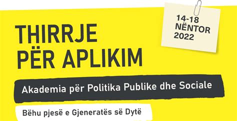 Thirrje P R Aplikim Akademia P R Politika Publike Dhe Sociale