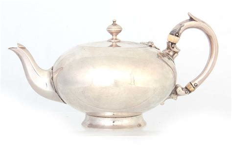 Lot 176 A Victorian Small Silver Teapot Of Plain