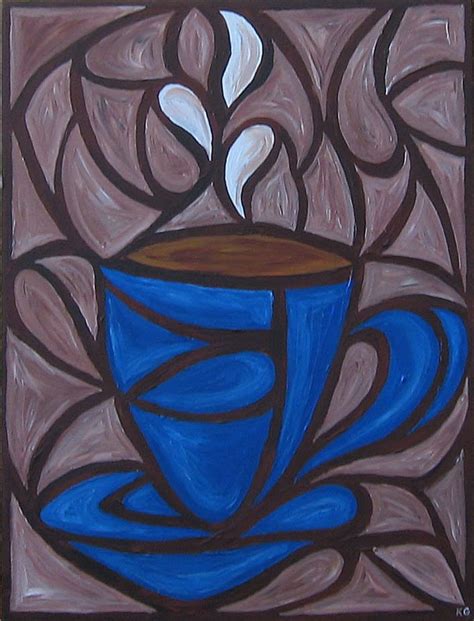 Abstract Coffee Mug Painting Cafe Art Coffee Theme Coffee Love