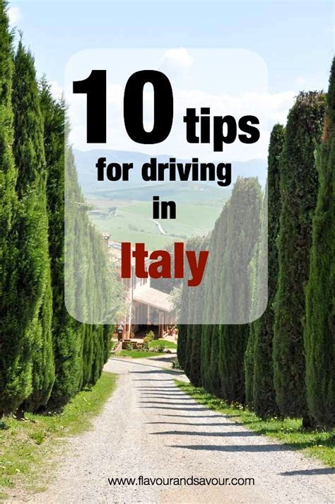 A Road Surrounded By Trees With The Words 10 Tips For Driving In Italy