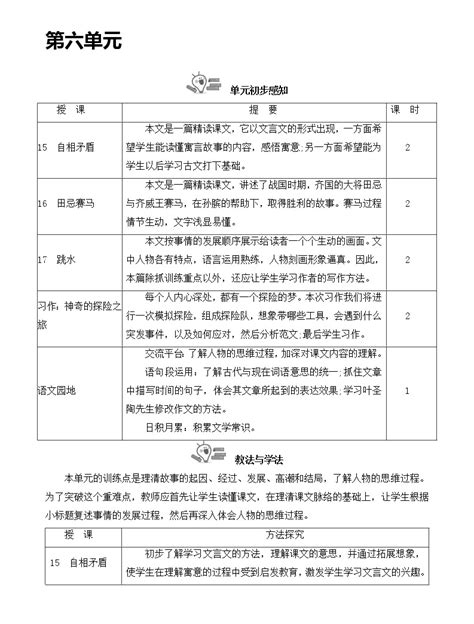 2020 2021学年第六单元单元综合与测试教学设计 教习网教案下载