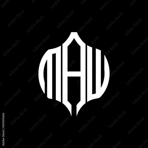 maw letter logo maw  black background vector image maw monogram