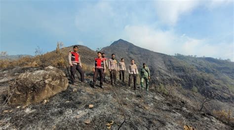 Hutan Di Gunung Arjuno Terbakar Polisi Turun Tangan Lakukan Olah TKP