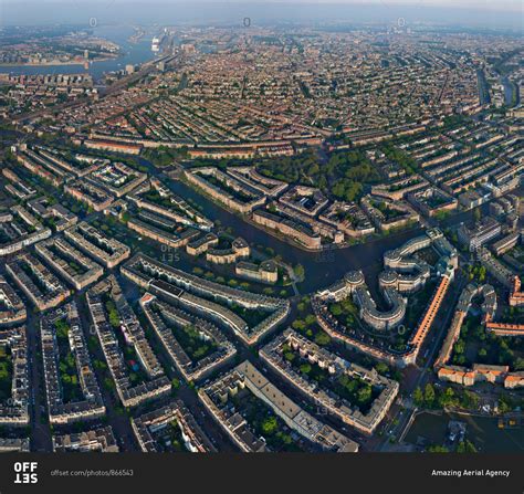 Aerial View Of Amsterdam Neighborhood Netherlands Stock Photo Offset