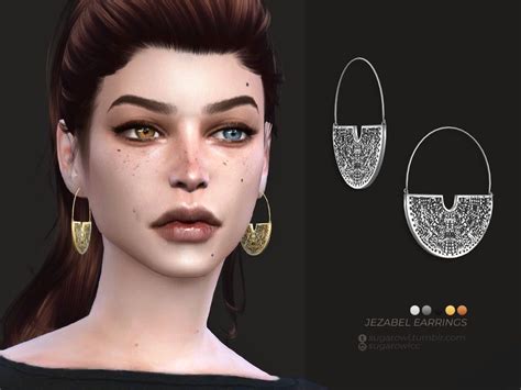 Sims 4 Jezabel Earrings By Sugar Owl New Mesh Base Game