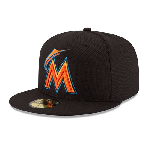 era miami marlins black game diamond era fifty fitted hat