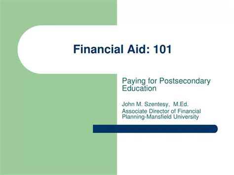 Ppt Financial Aid 101 Powerpoint Presentation Free Download Id