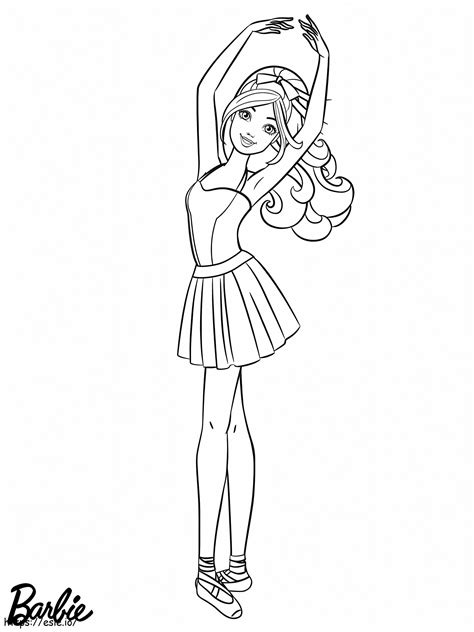 Ballerina Barbie Dancer Outfit coloring page