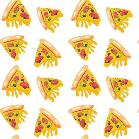 deliciosa rebanada de pizza de patrones sin fisuras ilustración