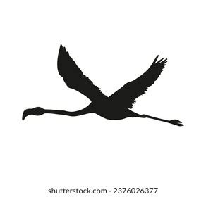 Flamingo Flying Black Silhouette Vector On Stock Vector (Royalty Free ...