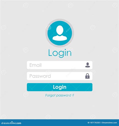 Modern Login Form Page Website Ui Vector Elements Stock Vector