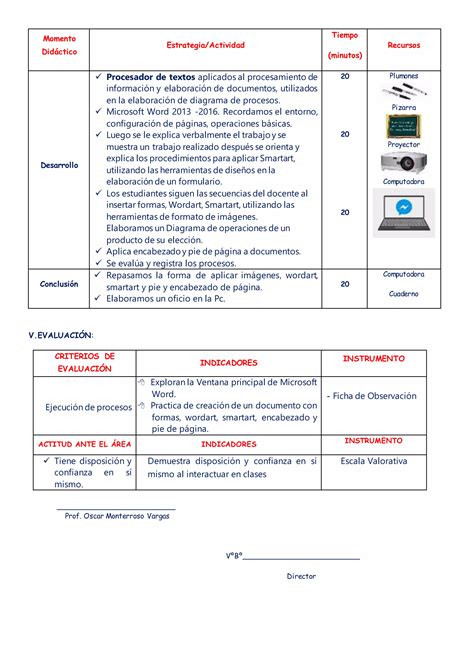 Sesion De Aprendizaje Computacion Pdf