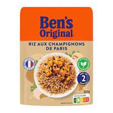 Riz Micro Ondable Aux Champignons 2 Min Ben S Original 220 G La