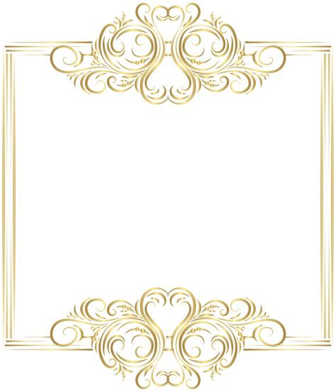 Gold Border Frame PNG Clip Art | Clip art borders, Gold border design ...