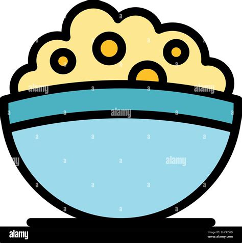 Sour Cream Bowl Icon Outline Sour Cream Bowl Vector Icon Color Flat