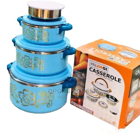 Piece Plastic Hot Pot Food Warmer Cooler Serving Dish Set Blue L New