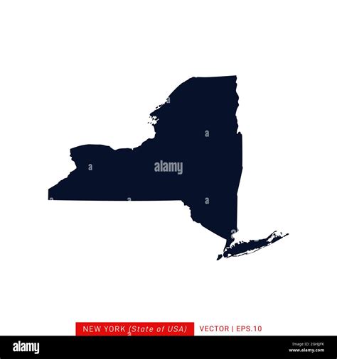 New York (USA) Map Vector Stock Illustration Design Template. Vector eps 10 Stock Vector Image ...