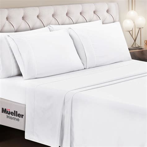 Mueller Luxury 4 Piece Twin Sheets Set Ultra Soft 1800 Series Cooling