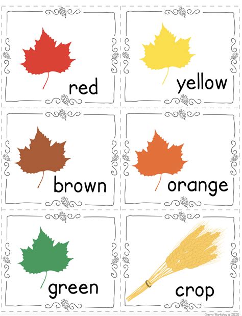 Autumn Word Cards By Teach Simple