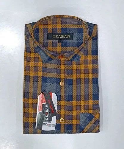 Ceaser Button Men Casual Wear Cotton Shirt Machine Wash Size S M L