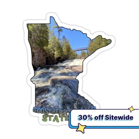 Minnesota State Outline Gooseberry Falls State Park Sticker For