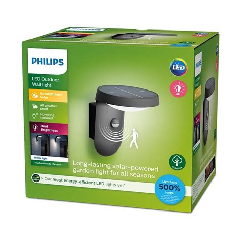 Philips TYLA Applique Murale Solaire Anthracite 3000K IP44 Tecniba