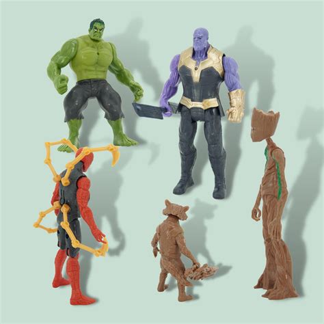 Fan Merch Marvel Avengers Action Figures 8in1 Playset مجموعة اللعب ٨في١ ...