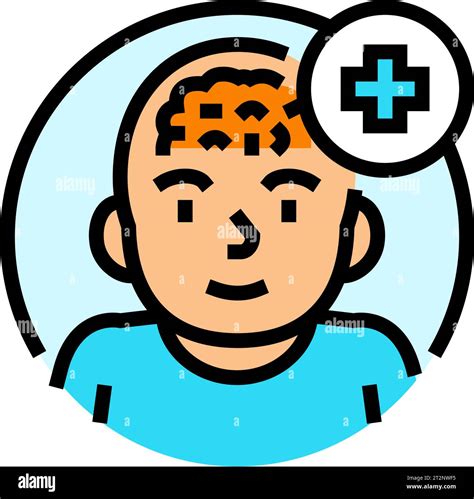 Pediatric Neurology Neurologist Color Icon Vector Illustration Stock