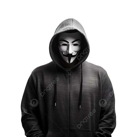 Man Wearing Jacket Hoodie In Anonymous Hacker Theme, Steal, Login ...