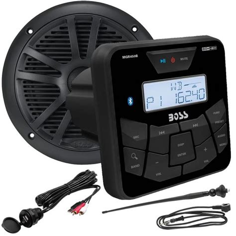 Boss Marine Mgr B Stereo Nautico Quadrato Con Cavo Usb Aux Musb