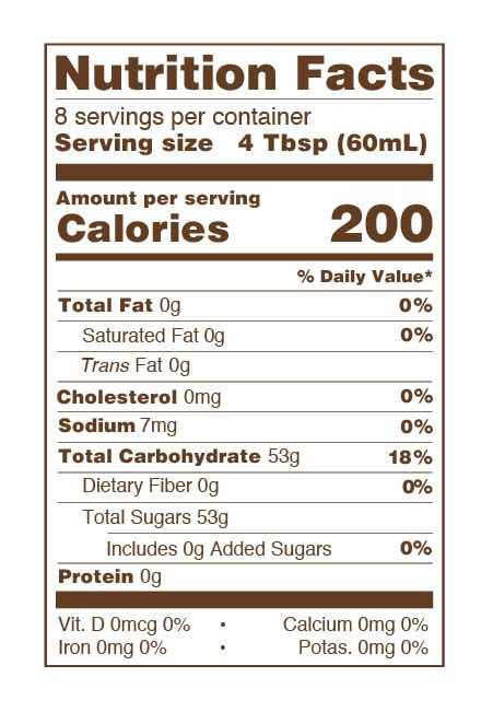 HAMEL MAPLE SYRUP NUTRITION FACTS - Hamel Maple Syrup