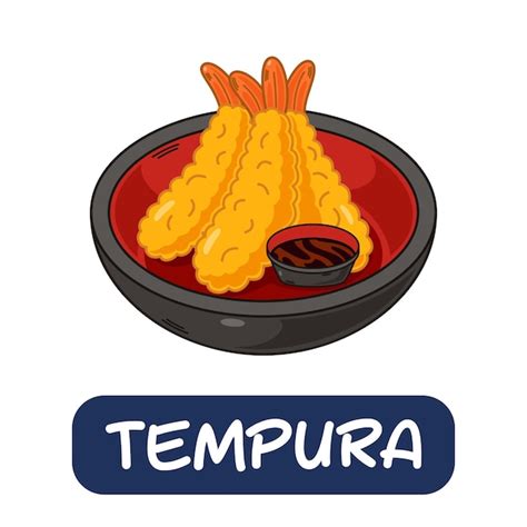 Premium Vector Cartoon Tempura Japanese Food Vector Isolated On White