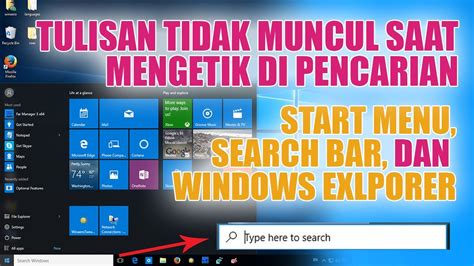 Mengatasi Keyboard Tidak Bisa Mengetik Di Start Menu Search Bar