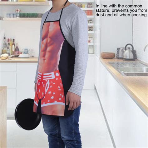 Otviap 3d Funny Cooking Apron Sexy Man Woman Apron Waterproof Apron