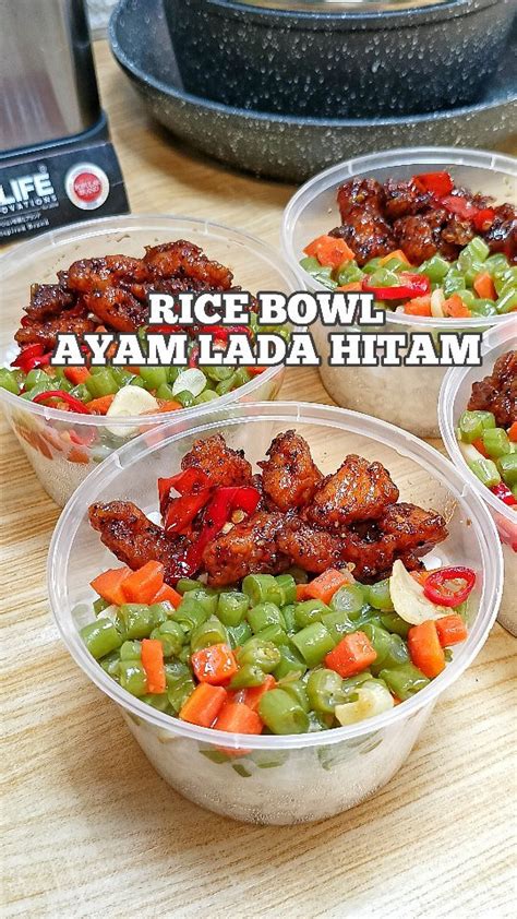 Resep Rice Bowl Ayam Lada Hitam dari @dhiahoddie