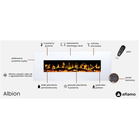 Kominek Elektryczny Led Albion Bia Y Aflamo