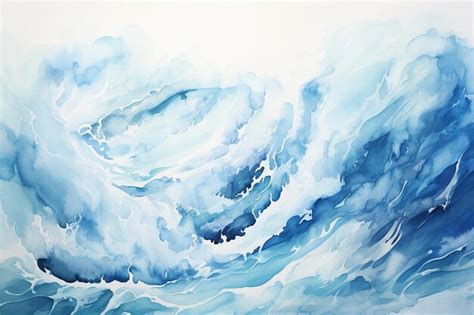 Premium AI Image | Ocean Waves Watercolor