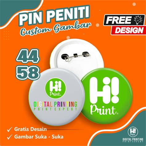 Jual Cetak Pin Peniti Bros Custom Gambar Shopee Indonesia