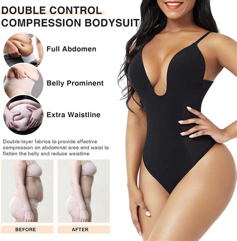 Feelingirl Thong Shapewear Bodysuit For Women Tummy Control Body Shaper