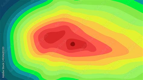 Vector graphic of Color topographic contour map with combination ...