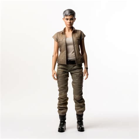 Premium Photo | Realistic Action Figure Of Woman In Brown Pants Uhd Image