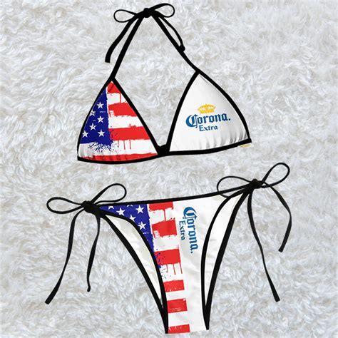 Corona American Flag Triangle Beach Bikini Tw44 Hearthtops Store