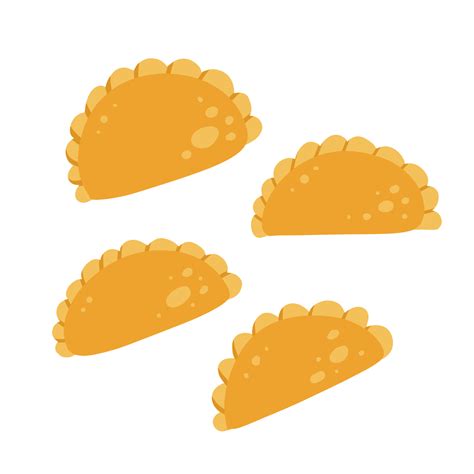 Conjunto De Iconos De Empanadas Vector Plano Simple De Empanada Frita