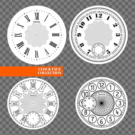 Reloj En Blanco Conjunto Aislado Sobre Fondo Transparente Diseño De