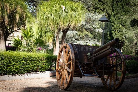 Italian Army Artillery Piece In Taormina S Public Garden Villa