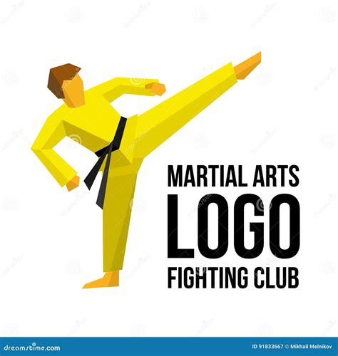 Logo Template For Martial Arts Club Or Gym Stock Vector Illustration