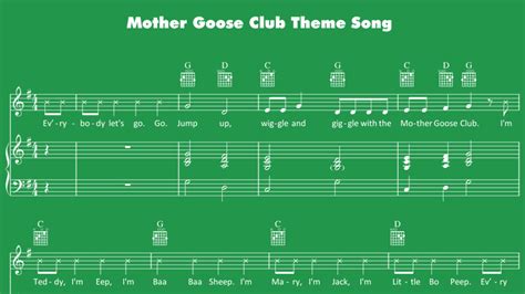 Mother Goose Club Theme Song - Sheet Music - Mother Goose Club