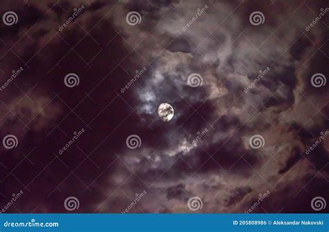 Full Moon in the Sky with Clouds Stock Photo - Image of illuminated ...