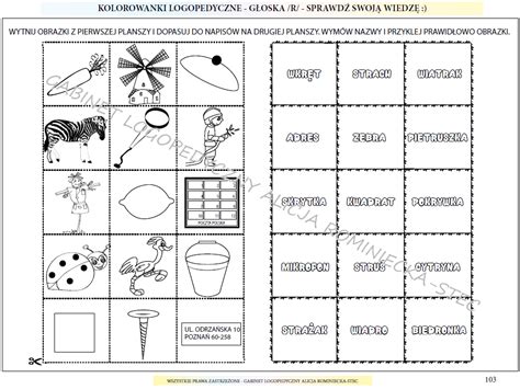Kolorowanki Logopedyczne G Oska R Alicja Rominiecka Stec